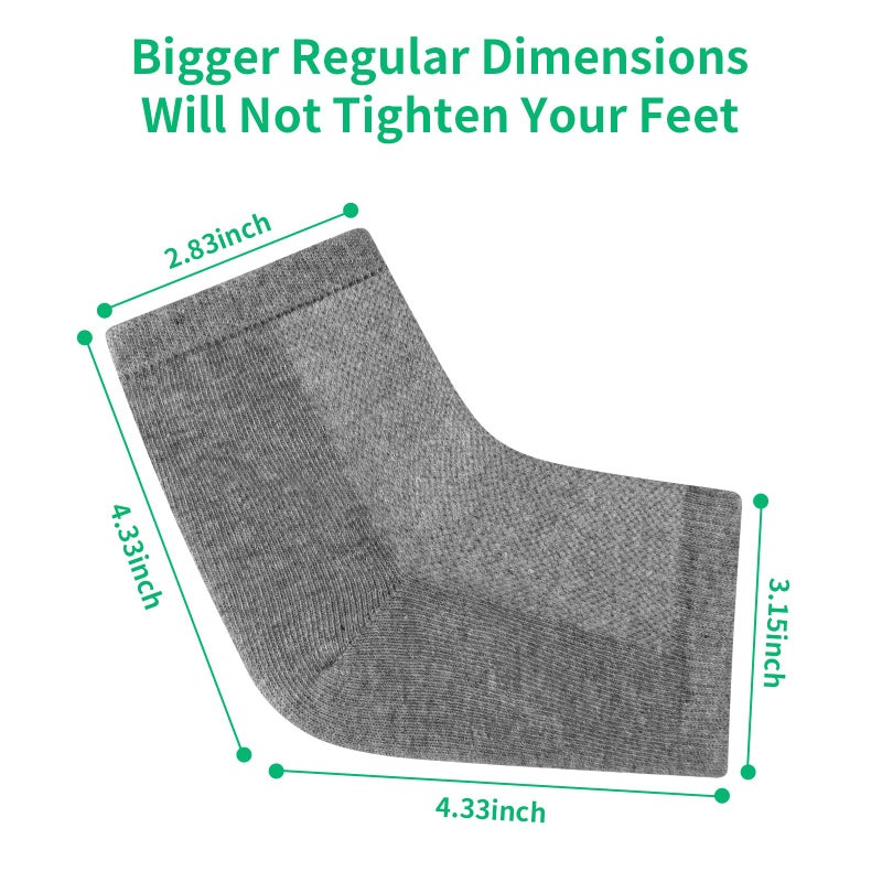 Ohtomber Cracked Heel Treatment Repair Socks - Ohtomber 5 Pairs Silicone Gel Foot Care Softener Toeless Pedicure Moisturizing Dry Feet Socks for Dry Cracked Heels - Image 3